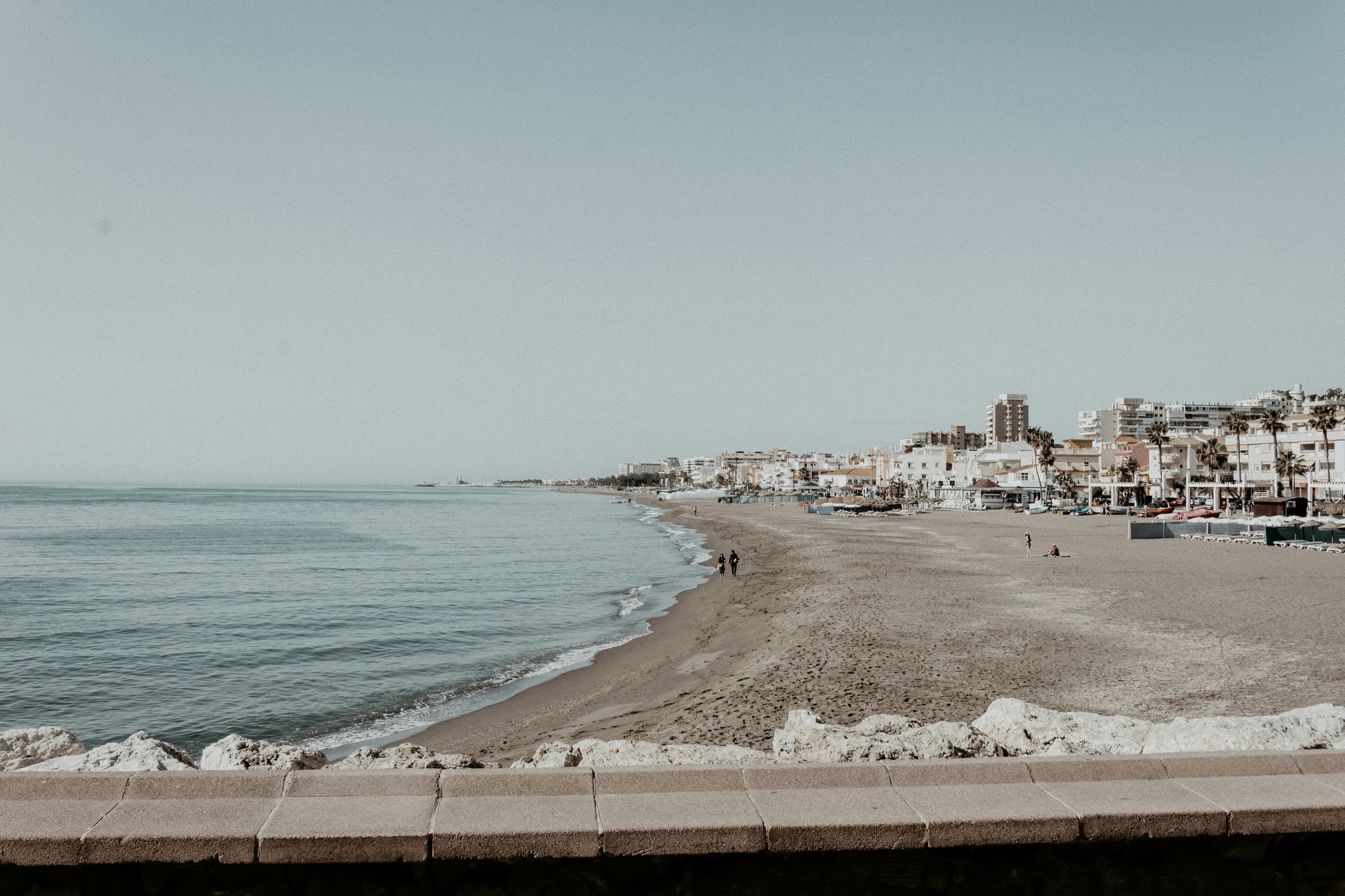Residential seafront buildings in Torremolinos overlooking the Mediterranean